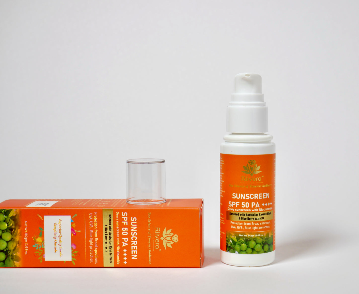 - Dewy Sunscreen SPF 50 PA++++|Water Resistant, No White Cast| Non -Greasy | Broad Spectrum|UVA -UVB & Blue light Protection|