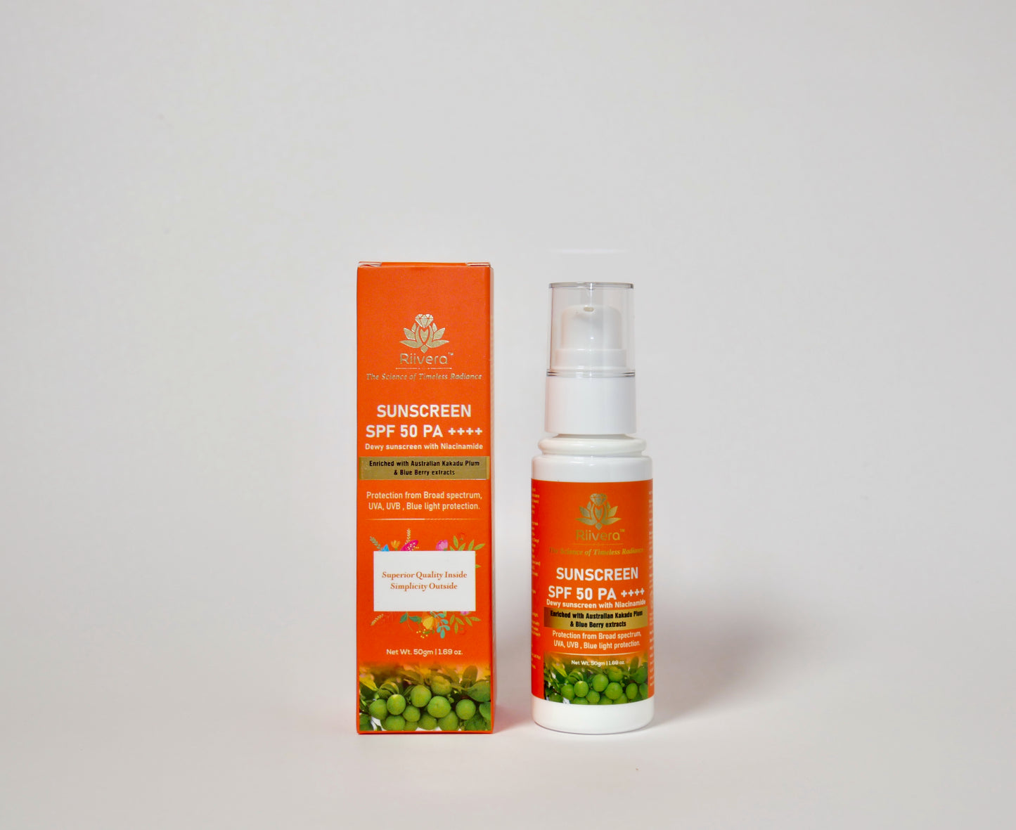 - Dewy Sunscreen SPF 50 PA++++|Water Resistant, No White Cast| Non -Greasy | Broad Spectrum|UVA -UVB & Blue light Protection|