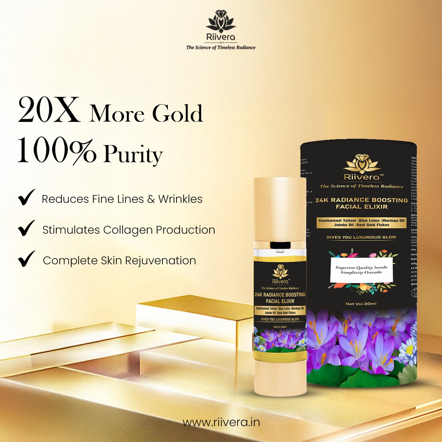Riivera -24K Radiance Boosting Facial Elixir