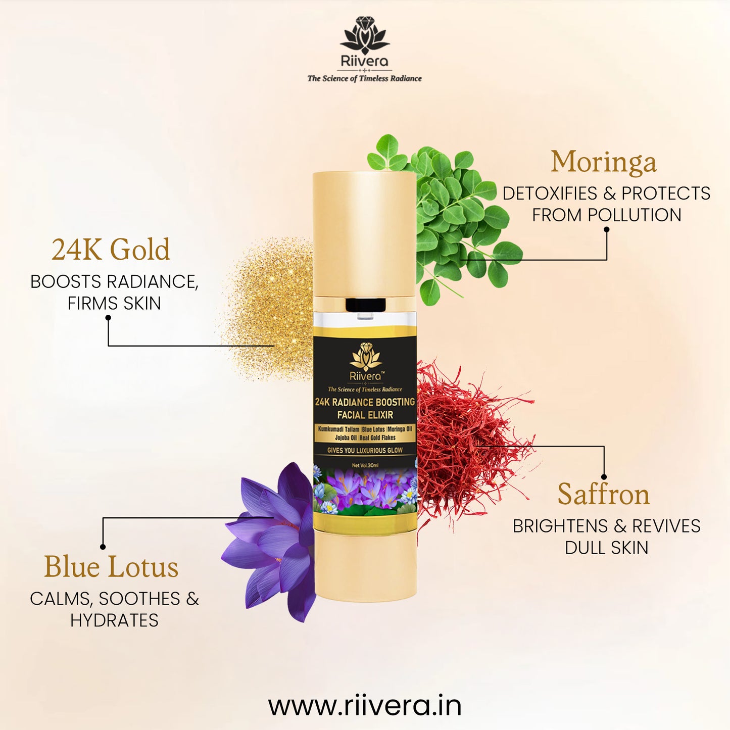 Riivera -24K Radiance Boosting Facial Elixir
