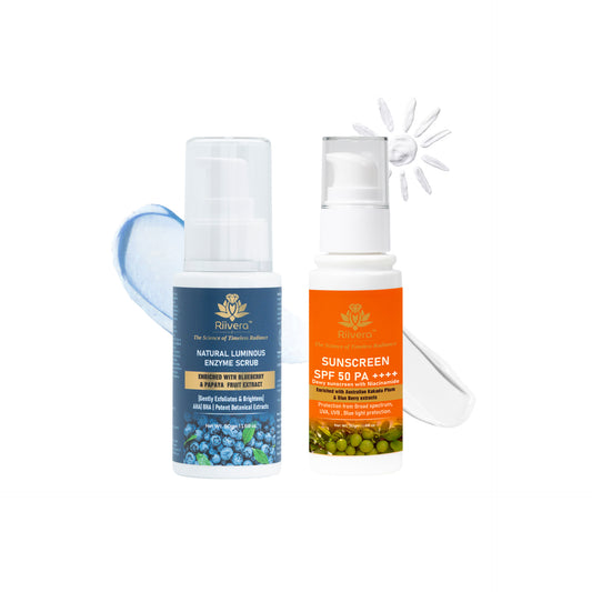 Enzyme scrub+ sunscreen